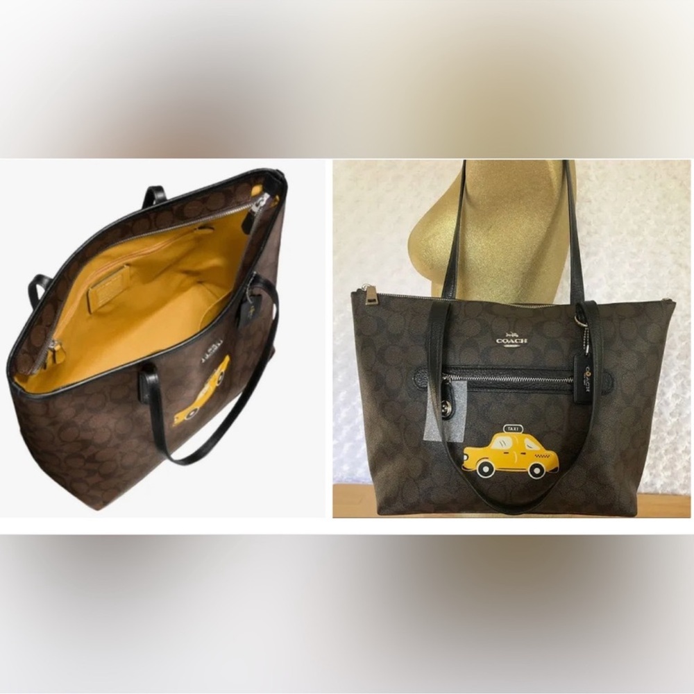 Coach New York limited edition Black and Yellow Taxi Motif Tote FLASH SALE - Picture 2 of 4